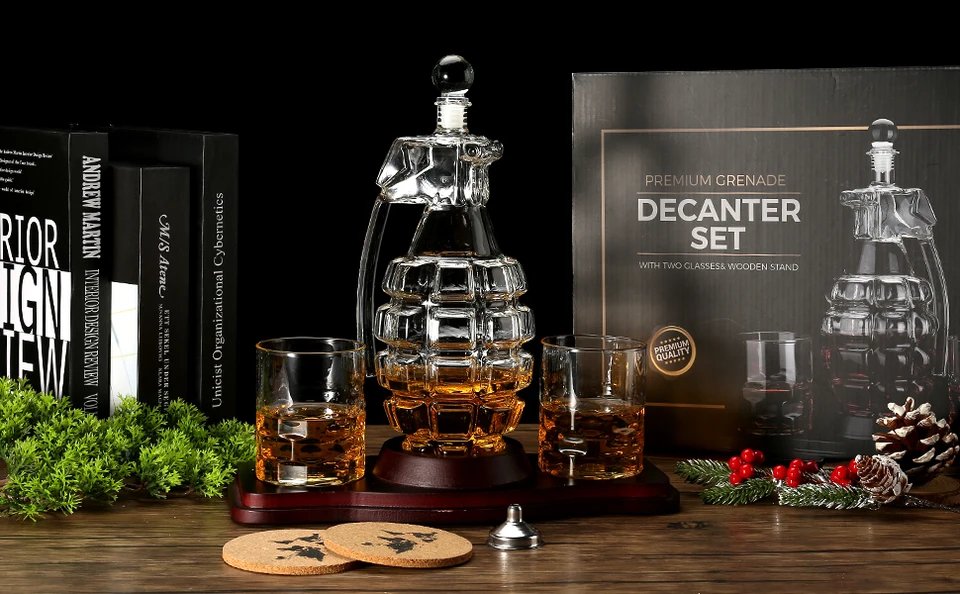 Grenade whisky set - Whisky & Wine Decanters Australia